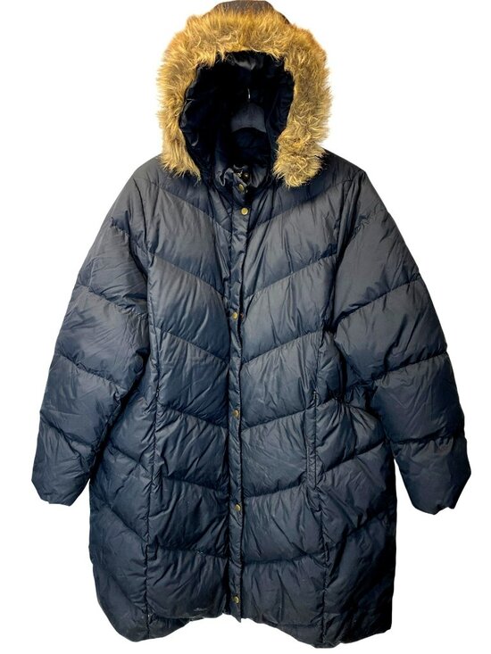 Land's End Jackets & Blazers - Lands End Black Goosedown Down Quilted Puffer Coat Parka Long Womens 3x 24-26